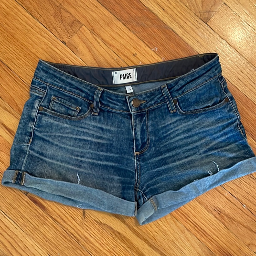 Paige Jean shorts, size 26, blue denim